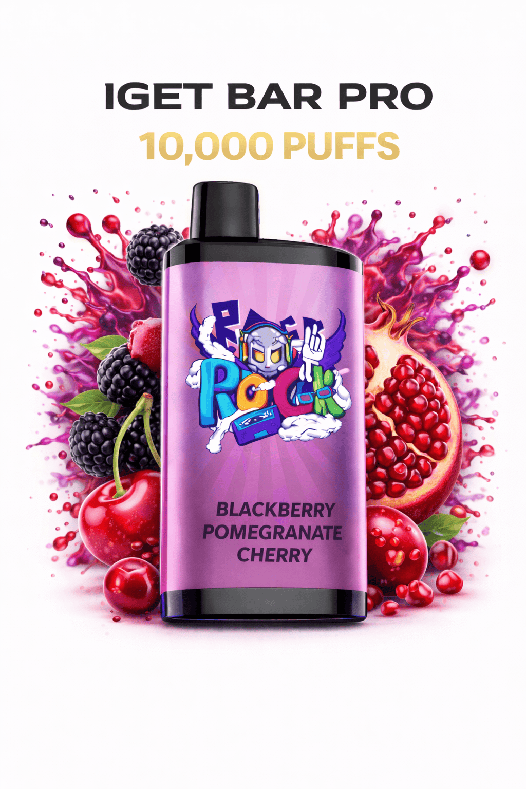 BLACKBERRY POMEGRANATE CHERRY - IGET BAR PRO 10,000